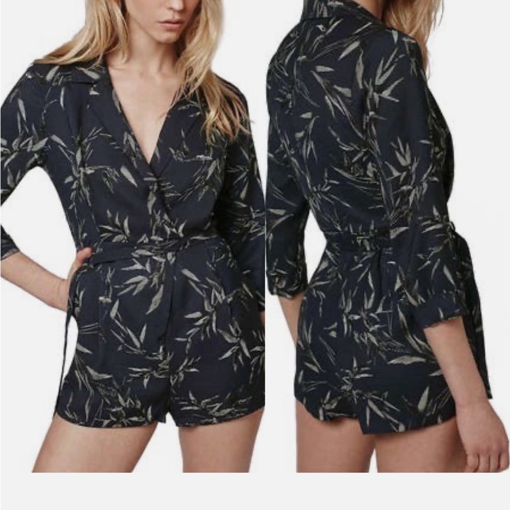 TOPSHOP Bamboo Alexa Three Quarter Sleeve Playsuit